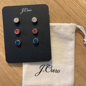 Crystal Earrings Trio by J Crew - NWT